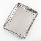 Поднос прямоугольный, 44×34×4,5 см, 430 сталь, цвет серебряный - Фото 2