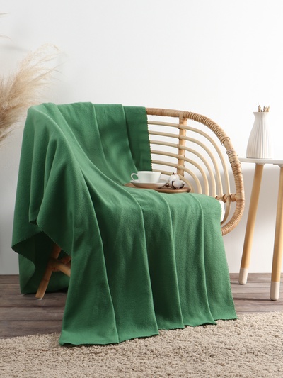 Плед "Экономь и Я" 75*100 см, зеленый, пл.160 г/м2, 100% п/э