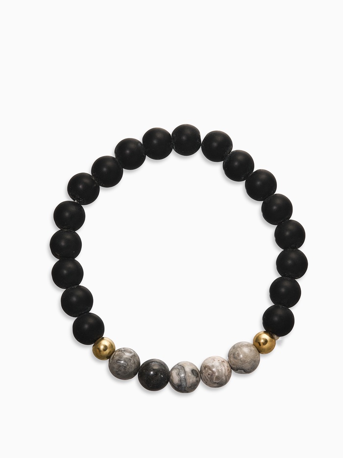 Браслет унисекс «Друиды» камень, цвет чёрно-серый, d=7 см - Фото 1