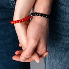 Браслеты парные «Неразлучники. Упорство», с магнитом, d=7, чёрно-красные 7091633
