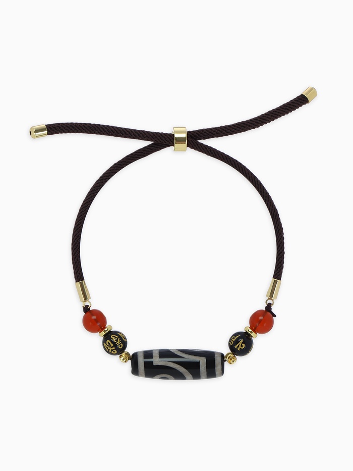 Браслет-оберег «Бусина Дзи» на шнурке, овал, цветной, d=7 см - Фото 1