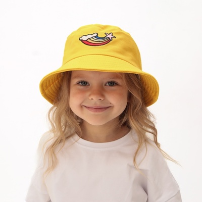 Панама для девочки «Радуга» MINAKU, жёлтая, размер 50-52