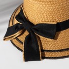 Шляпа для девочки MINAKU «Модница», коричневая, размер 52 - фото 116985562