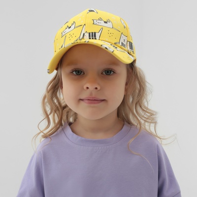 Кепка детская MINAKU «Коты», жёлтая, размер 50