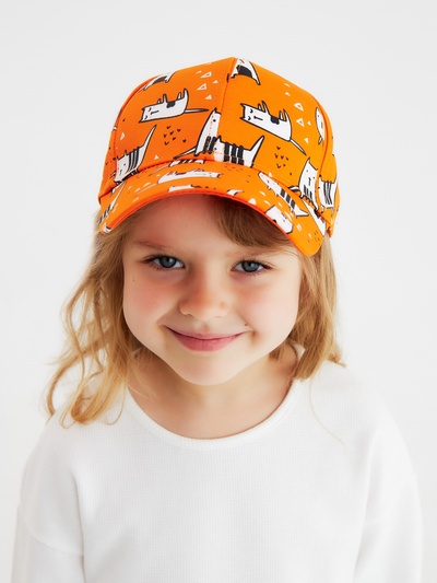 Кепка детская MINAKU «Коты», оранжевая, размер 50