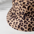 Панама женская двусторонняя MINAKU, принт леопард, бежевая, размер 58 - фото 24410714