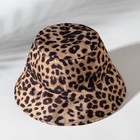 Панама женская двусторонняя MINAKU, принт леопард, бежевая, размер 58 - фото 24410713