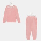 Костюм детский (толстовка, брюки) KAFTAN "Basic line" размер 30 (98-104см), розовый - Фото 6