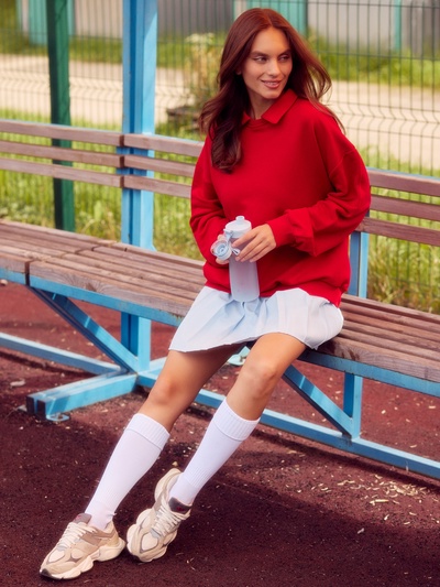 Свитшот женский MINAKU: Casual Collection, красный, размер 44