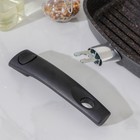 Сковорода-гриль Granit ultra, 26×26 см, съёмная ручка, стеклянная крышка, антипригарное покрытие, цвет чёрный - фото 4340385