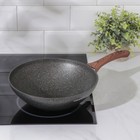 Сковорода wok Granit ultra, d=28 см, пластиковая ручка, h=9,5 см, антипригарное покрытие, цвет чёрный - Фото 6
