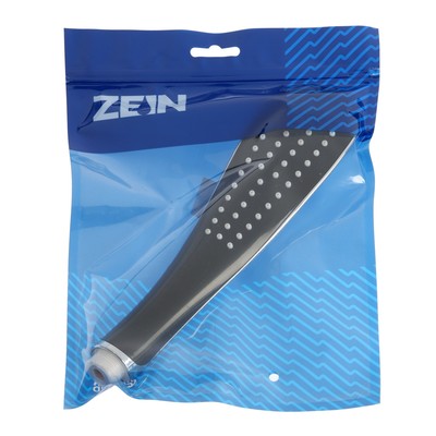 Душевая лейка ZEIN Z0201, 1 режим, 63×250 мм, пластик, цвет черный, хром
