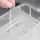 Органайзер для хранения мелочей, 18 ячеек, 15×16×12.5 см, с ручкой, прозрачный - Фото 3