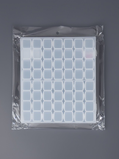 Органайзер для хранения мелочей, 56 ячеек, 21×17.5×2.5 см, прозрачный
