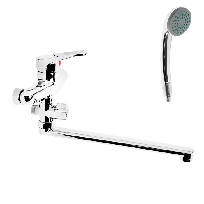 Смеситель для ванны «Эверест» B21-028, однорычажный, плоский излив, хром - Фото 1