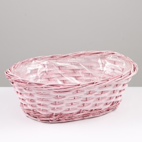 Кашпо плетёное, 30х20x9,5 см, розовый Ош