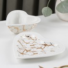 Набор керамический столовый «Марбл», 2 предмета: салатник 150 мл, блюдо 16,5×17×2 см, цвет белый - Фото 2
