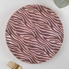 Тарелка керамическая обеденная «Тигр», d=22, цвет розовый - фото 9493156