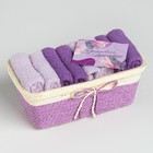 Набор махровых декоративных салфеток Этель Beautiful, 30×30 см - 8 шт, сиреневый, 100% хлопок 7575183