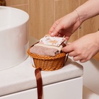 Подарочный набор полотенец в корзинке «Этель» Stay Beautiful, 30×30 шт. - 4 шт., хлопок 100%, коричневый - Фото 2