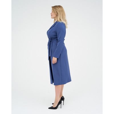 Платье миди женское с поясом MIST plus-size, размер 58, синее