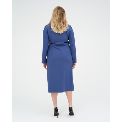 Платье миди женское с поясом MIST plus-size, размер 58, синее