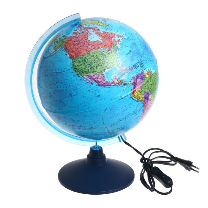 Глобус "ДЕНЬ И НОЧЬ" с двойной картой, с подсветкой, 250 мм - Фото 1