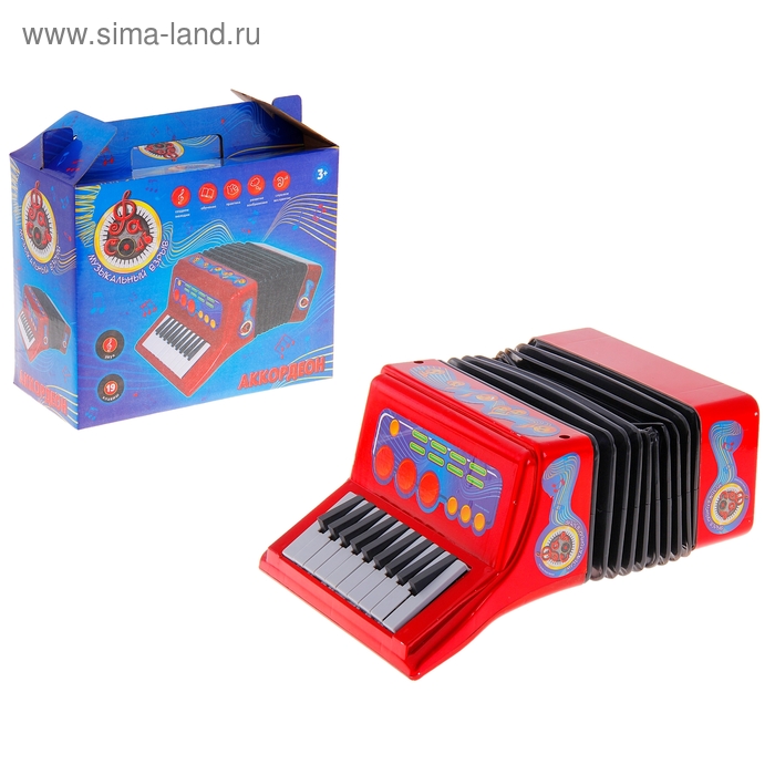 Музыкальная игрушка аккордеон «Музыкальный взрыв», 19 клавиш - Фото 1