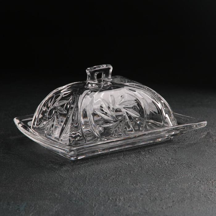 Маслёнка стеклянная «Венеция», 17×12 см - Фото 1