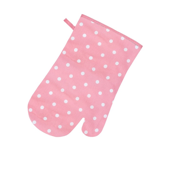 Варежка-прихватка Pink polka dot, размер 18х30 см, цвет розовый