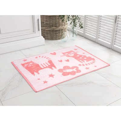 Полотенце для ног Cat love, размер 50х70 см, цвет розовый