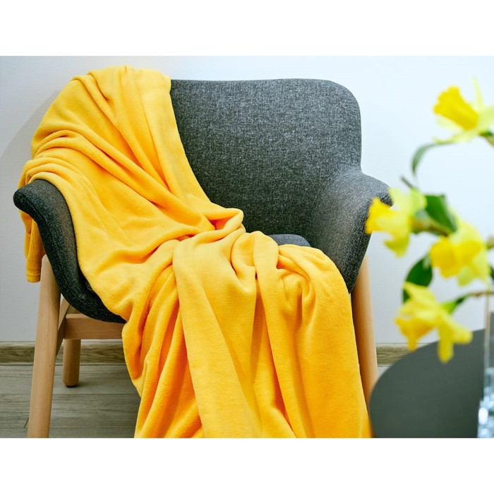 Плед Primula, размер 100х150 см, цвет желтый - Фото 1