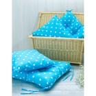 Подушка декоративная на молний Blue polka dot, размер 40х40 см, цвет голубой - фото 300945239
