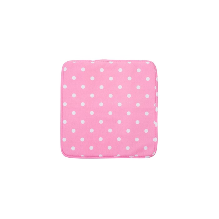 Подушка на стул Pink polka dot, размер 40х40 см, цвет розовый - Фото 1