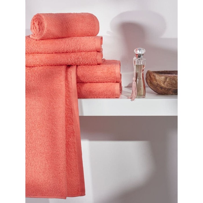 

Полотенце махровое Guten Morgen Bloomy Coral, 400 гр, размер 40х70 см, цвет розовый