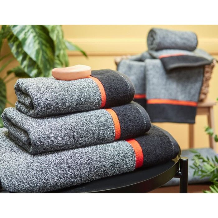 Полотенце махровое Classics, размер 34х76 см, цвет чёрный - Фото 1