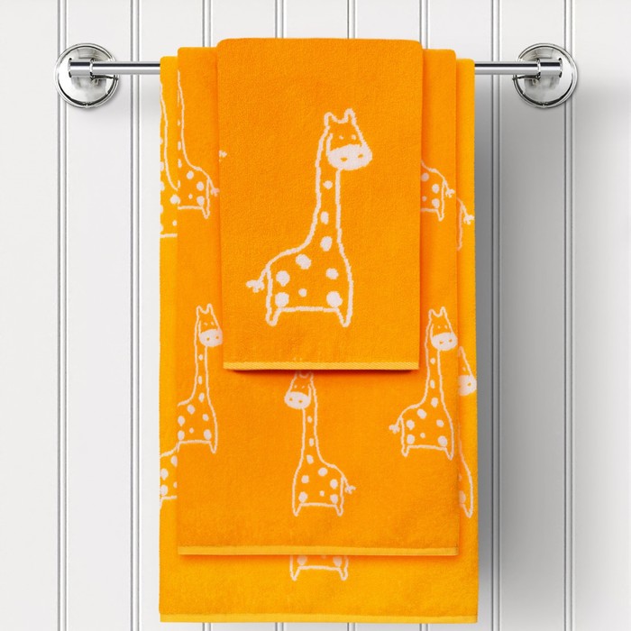 Полотенце махровое Giraffe, размер 70х130 см, цвет оранжевый - фото 1927805072