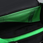 Сумка спортивная, отдел на молнии, 3 наружных кармана, длинный ремень, цвет чёрный/зелёный - Фото 5