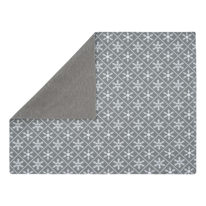 Салфетка под приборы Snowflakes grey, размер 35х45 см, цвет серый - Фото 1