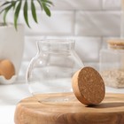 Банка для сыпучих продуктов с пробковой крышкой «Бабл», 900 мл, 12×13.5 см, стекло - Фото 2