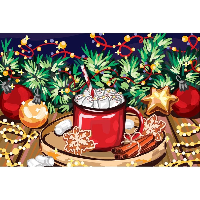 Картина по номерам на холсте с подрамником «Новогоднее настроение» 20х30 см - Фото 1