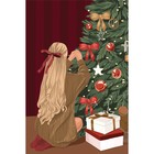 Новогодняя картина по номерам на холсте с подрамником «Новый год! Девушка у ёлки», 20 х 30 см - фото 9305591