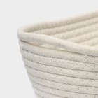 Корзина для хранения плетёная ручной работы LaDо́m «Вера», хлопок, 28×16×10 см, цвет белый - Фото 4