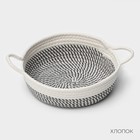 Корзина для хранения LaDо́m «Визави», плетёная, ручной работы, с ручками, хлопок, 34×25×7 см, серая - Фото 2