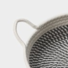 Корзина для хранения LaDо́m «Визави», плетёная, ручной работы, с ручками, хлопок, 34×25×7 см, серая - Фото 4