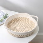 Корзина для хранения LaDо́m «Визави», плетёная, ручной работы, с ручками, хлопок, 34×24×7 см, бежевая - Фото 10