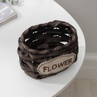 Кашпо для цветов плетёное Доляна FLOWER, 13×9,5×9 см, цвет тёмно-коричневый - Фото 3