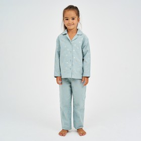 Пижама детская из фланели (рубашка, брюки) KAFTAN "Одуванчики", рост 98-104, мятный