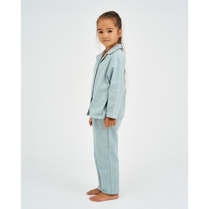Пижама детская из фланели (рубашка, брюки) KAFTAN "Одуванчики", рост 110-116, мятный - фото 1908806600