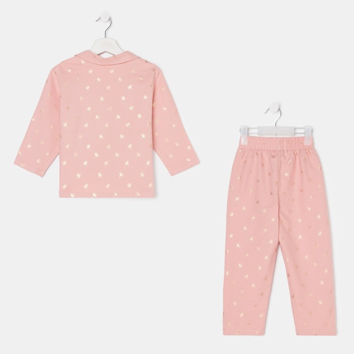 Пижама детская из фланели (рубашка, брюки) KAFTAN "Одуванчики", рост 110-116, розовый - фото 1927805328